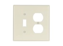 Cooper Eaton 2038A Wallplate 2G Toggle/Duplex Thermoset Mid Almond