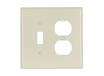 Cooper Eaton 2038LA-SP Wallplate 2G Toggle/Duplex Thermoset | Light Almond
