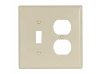 Cooper Eaton 2038V-BOX Wallplate 2G Toggle/Duplex Thermoset Mid Ivory | High-Quality Wallplate