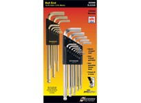 Bondhus 20399 Set 22 BriteGuard and GoldGuard Ball End L-Wrenches IN/MM Double Pack - 26937 (.050-3/8") + 38099 (1.5-10mm)