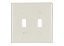 Cooper Eaton 2039LA Wallplate 2G Toggle Thermoset Mid Light Almond