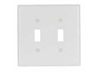 Cooper Eaton 2039W Wallplate 2G Toggle Thermoset Mid White