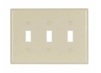 Cooper Eaton 2041V-BOX Wallplate 3G Toggle Thermoset Mid Ivory | Durable & Stylish