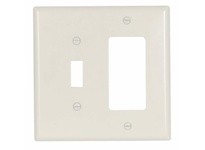 Cooper Eaton 2053LA-SP Wallplate 2G Tog/Deco Thermoset | Light Almond