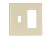 Cooper Eaton 2053V-BOX Wallplate 2G Tog/Deco Thermoset Mid Ivory
