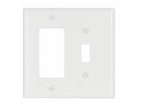 Cooper Eaton 2053W-BOX Wallplate 2G Tog/Deco Thermoset Mid White | Durable & Stylish