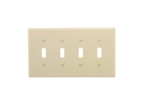 Cooper Eaton 2054A Wallplate 4G Toggle Thermoset Mid Almond | Durable Wallplate