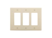 Cooper Eaton 2063A-BOX Wallplate 3G Decorator Thermoset Mid Almond | YarinInd