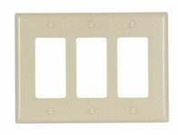 Cooper Eaton 2063V-BOX Wallplate 3G Decorator Thermoset Mid Ivory