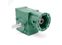 Dodge 20A25L14 25:1 Ratio Left Side Solid Output Shaft 140TC Flange 2" Center Distance Green PaintRatio: 25:1Center Distance: 2"