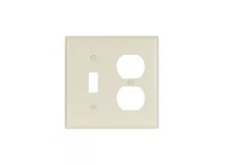 Cooper Eaton 2138A-BOX Wallplate 2G Toggle/Duplex Thermoset Almond | Durable & Stylish