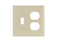 Cooper Eaton 2138V-BOX Wallplate 2G Toggle/Duplex Thermoset Ivory
