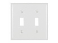 Cooper Eaton 2139W Wallplate 2G Toggle Thermoset White | Durable & Stylish