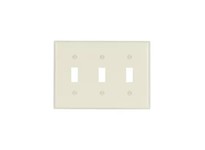 Cooper Eaton 2141A-BOX Wallplate 3G Toggle Thermoset Almond | Durable & Stylish