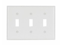 Cooper Eaton 2141W-BOX Wallplate 3G Toggle Thermoset White