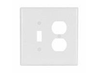 Cooper Eaton 2148W-BOX Wallplate 2G Tog/Dup Thermoset | Durable White Finish