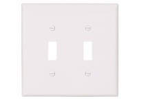 Cooper Eaton 2149W-BOX Wallplate 2G Tog Thermoset Ovr White