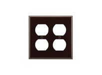 Cooper Eaton 2150B-BOX Wallplate 2G Duplex Receptacle Thermoset Brown