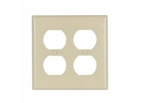 Cooper Eaton 2150V-BOX Wallplate 2G Duplex Receptacle Thermoset Ivory