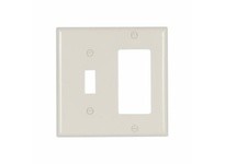 Cooper Eaton 2153LA-BOX Wallplate 2G Tog/Deco Thermoset Light Almond | YarinInd
