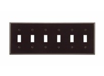 Cooper Eaton 2156B-BOX Wallplate 6G Toggle Thermoset Std BR | Quality Supplies