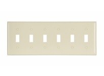 Cooper Eaton 2156V-BOX Wallplate 6G Toggle Thermoset Std Ivory | Durable & Reliable