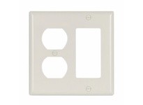 Cooper Eaton 2157LA-BOX Wallplate 2G Dup/Deco Thermoset Light Almond