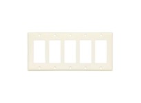 Cooper Eaton 2165LA-BOX Wallplate 5G Decorator Thermoset Light Almond | YarinInd