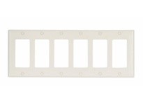 Cooper Eaton 2166LA-BOX Wallplate 6G Decorator Thermoset Light Almond