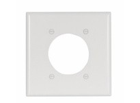 Cooper Eaton 2168W-BOX Wallplate 2G Single Receptacle W/2.1563" Hole Thermoset White