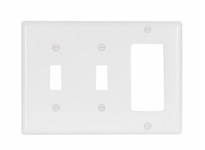 Cooper Eaton 2173W-BOX Wallplate 3G 2Tog/Deco Thermoset White | YarinInd