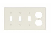 Cooper Eaton 2174A-BOX Wallplate 4G 3Tog/Dup Thermoset Std AL | Durable Wallplate