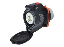 Meltric 22-14072-843-R DXN20 RECEPTACLE POLY BLACK SIZE 1 IP 66/67 2P+G 20 A 250 VAC 60 Hz PADLOCK PAWL SELF-RETURNING LID