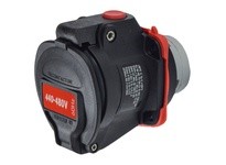 Meltric 22-34047-R DXN30 RECEPTACLE POLY BLACK SIZE 2 IP 66/67 3P+N+G 30 A 277/480 VAC 60 Hz SELF-RETURNING LID