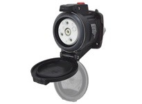 Meltric 22-34143-843-R DXN30 RECEPTACLE POLY BLACK SIZE 2 IP 66/67 3P+G 30 A 600 VAC 60 Hz NO AUX SELF-RETURNING LID PADLOCK PAW