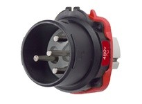 Meltric 22-68043 DXN60 INLET POLY BLACK SIZE 3 IP 66/67 3P+G 60 A 480 VAC 60 Hz NO AUX