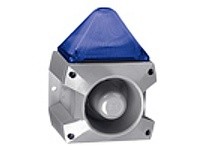 Pfannenberg 23351807055 PA X 5-05 24 DC BL 7035 5 Joules Flashing Strobe Beacon with 80 Tone 4-stage Sounder 105 dB (A