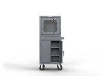 StrongHold 25-CC-242-CA Mobile Industrial Computer Cabinet with Welded Shelf 26x24x60 2 Shelves