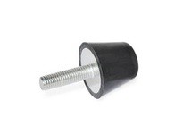 JWWINCO GN253-19-M5-6-55 Tapered Bumper Natural Rubber - Threaded Stud - M5