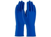 PIP Ambi-Dex 2550 Blue Large Disposable Gloves - 11.5 in Length - Rough Finish - 14 mil Thick - 2550/L