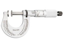 Starrett 256.1RL-1 Disc-Type Micrometer, Ratchet Thimble | Precision Tool