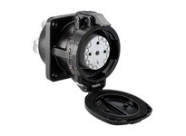 Meltric 26-24043 DX1 RECEPTACLE METAL BLACK SIZE 8 IP 65 3P+G 20 A 480 VAC 60 Hz