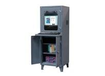StrongHold 26-CC-242 Industrial Computer Cabinet with Welded Shelf 26x24x66 2 Shelves