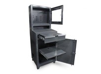 StrongHold 26-CC-LCD-240-1SOSRK Flat Screen Industrial Computer Cabinet 26x24x66 1 Shelves
