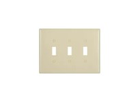 Cooper Eaton 2741V-BOX Wallplate 3G Toggle Thermoset Ovr Ivory