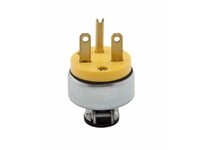 Cooper Eaton 2866-BOX Plug 15A 250V 2P3W Str Vinyl/Armored Yellow
