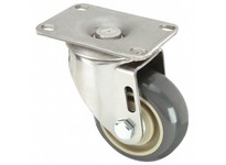 2G041 NSF-Listed Sanitary Plate Caster Swivel Polyurethane 250 lb 3 in Wheel Dia
