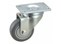 2G053 NSF-Listed Sanitary Plate Caster Swivel Thermoplastic Rubber 210 lb 3 in Wheel Dia