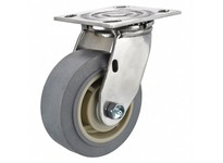 2LY26 P21SX-RP060D-14-AM Corrosion-Resistant Standard Plate Caster Swivel Thermoplastic Rubber 500 lb 6 in Wheel Dia