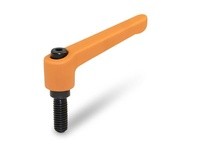 JWWINCO 300-KT-92-1/2X13-50-OS Nylon Plastic Adjustable Lever 3.62" Long Orange